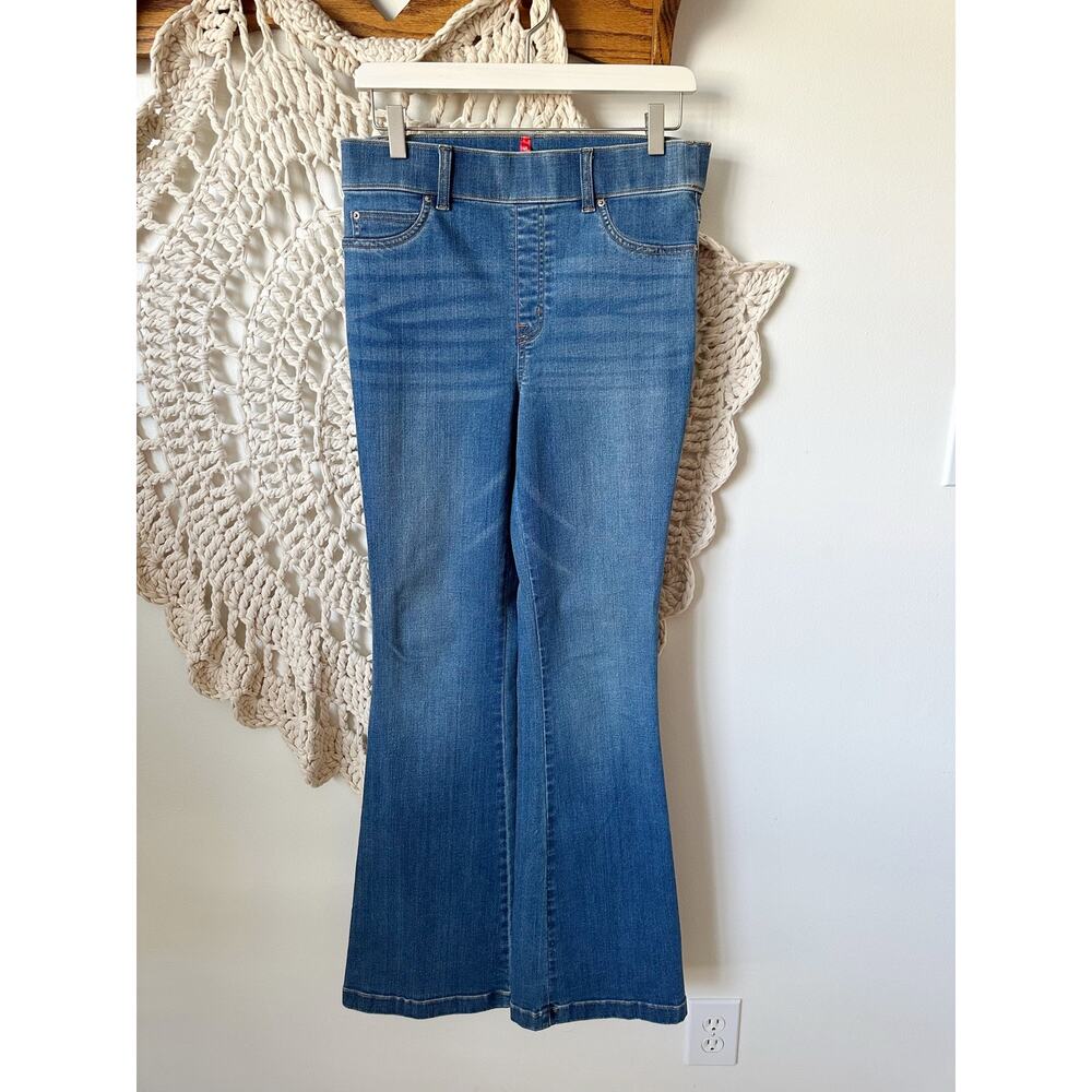 Spanx Pull On Flare Jeans Medium Wash High Rise Size Medium